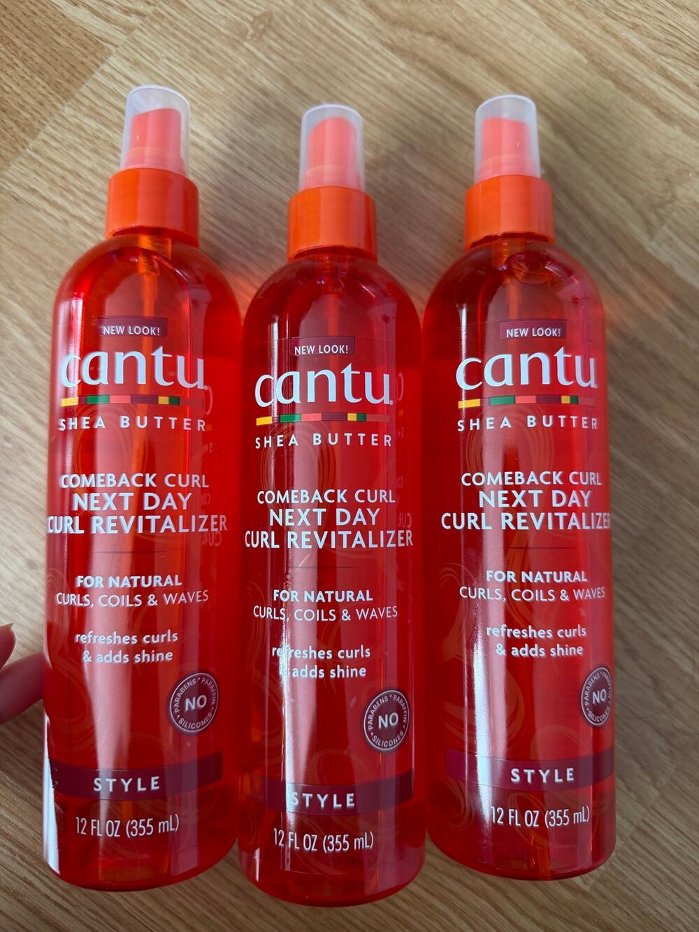 Cantu Comeback Curl Next Day Revitalizer Style Spray 3 Pack Shea Butter 12 Oz